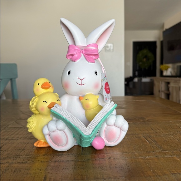 Bunny Rabbit Reading A Book Easter Spring Decor - Picture 2 of 4